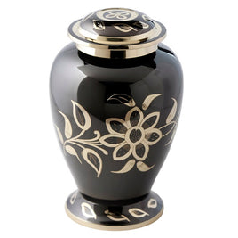 Flora Series - Black & Gold Botanic Cremation Urn - IUET131