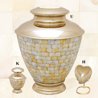 Elegance Mother of Pearl Brass Cremation Urn - IUET134