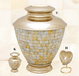 Elegance Mother of Pearl Brass Cremation Urn - IUET134