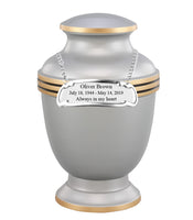 Virile Banded Silver with Gold Cremation Urn - IUET143AL