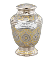 Virile Banded Floral Cremation Urn - IUET144AL