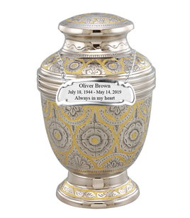 Virile Banded Floral Cremation Urn - IUET144AL