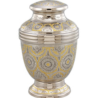 Virile Banded Floral Cremation Urn - IUET144AL