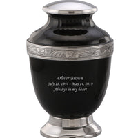 Virile Banded Black Cremation Urn - IUET146