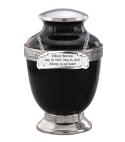 Virile Banded Black Cremation Urn - IUET146