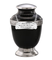 Virile Banded Black Cremation Urn - IUET146
