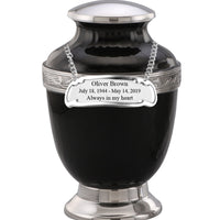 Virile Banded Black Cremation Urn - IUET146