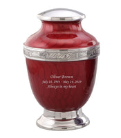 Virile Banded Red Cremation Urn - IUET147