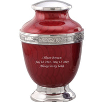 Virile Banded Red Cremation Urn - IUET147