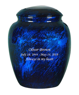 Classy Series - Fiberglass Cremation Urn, Blue - IUFG100