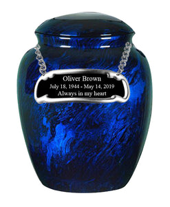 Classy Series - Fiberglass Cremation Urn, Blue - IUFG100