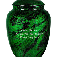 Classy Series - Fiberglass Cremation Urn, Green - IUFG104