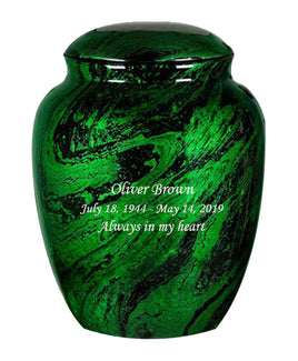 Classy Series - Fiberglass Cremation Urn, Green - IUFG104