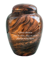 Classy Series - Fiberglass Cremation Urn, Brown - IUFG105