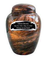 Classy Series - Fiberglass Cremation Urn, Brown - IUFG105