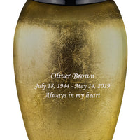Classy Series - Flat Top Daffodil Fiberglass Cremation Urn, Gold - IUFG110