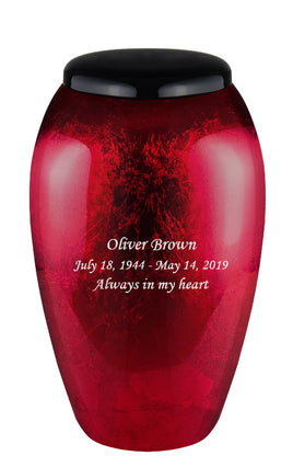 Classy Series - Flat Top Scarlet Fiberglass Cremation Urn, Red - IUFG111