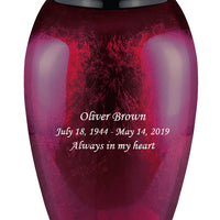 Classy Series - Flat Top Daliha Fiberglass Cremation Urn, Merlot - IUFG112
