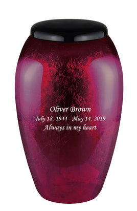 Classy Series - Flat Top Daliha Fiberglass Cremation Urn, Merlot - IUFG112