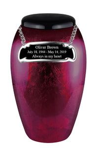 Classy Series - Flat Top Daliha Fiberglass Cremation Urn, Merlot - IUFG112