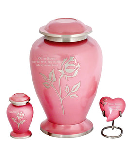 Flora Series - Pink Pearl Rose Cremation Urn - IUFH100