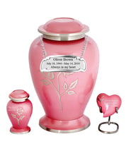 Flora Series - Pink Pearl Rose Cremation Urn - IUFH100