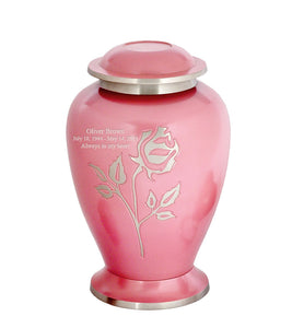 Flora Series - Pink Pearl Rose Cremation Urn - IUFH100