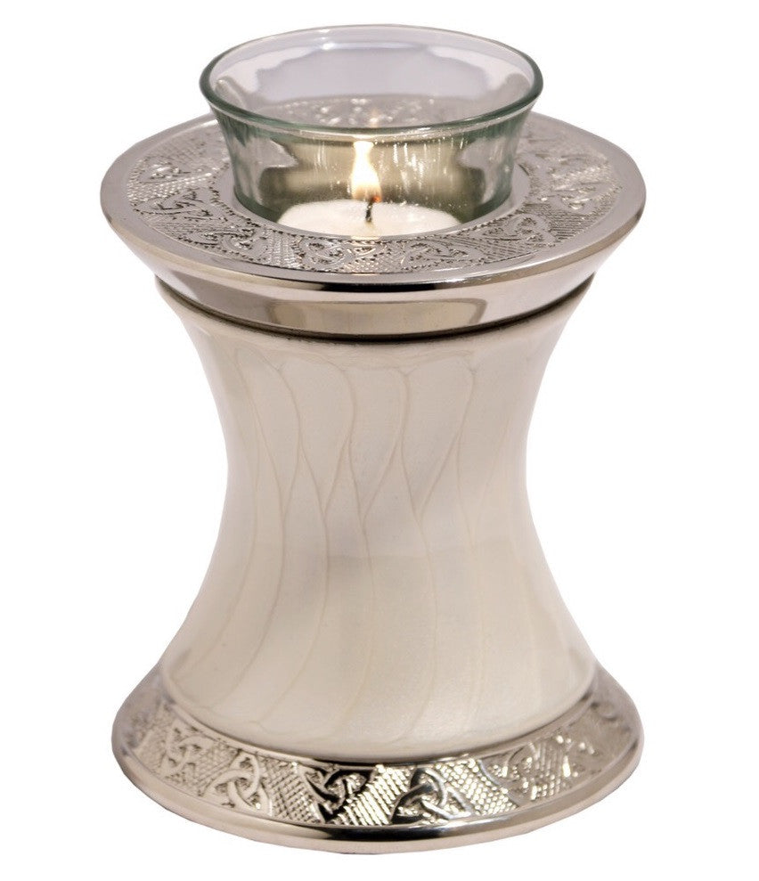 Baroque Pearl Tealight Cremation Urn - IUTL101