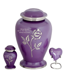 Flora Series - Purple Pearl Rose Cremation Urn - IUFH108