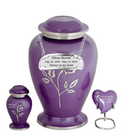 Flora Series - Purple Pearl Rose Cremation Urn - IUFH108
