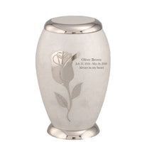 Bouquet Series - White Rose Flat Top Cremation Urn - IUFH126