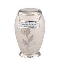 Bouquet Series - White Rose Flat Top Cremation Urn - IUFH126