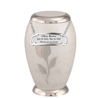 Bouquet Series - White Rose Flat Top Cremation Urn - IUFH126