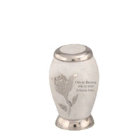 Bouquet Series - White Rose Flat Top Cremation Urn - IUFH126
