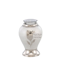 Bouquet Series - White Rose Flat Top Cremation Urn - IUFH126

