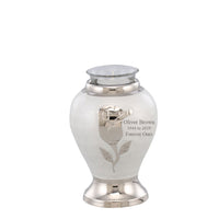Bouquet Series - White Rose Flat Top Cremation Urn - IUFH126