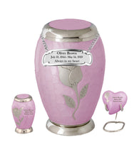 Bouquet Series - Pink Rose Flat Top Cremation Urn - IUFH127