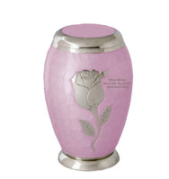 Bouquet Series - Pink Rose Flat Top Cremation Urn - IUFH127