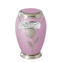 Bouquet Series - Pink Rose Flat Top Cremation Urn - IUFH127