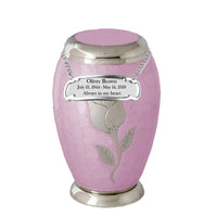 Bouquet Series - Pink Rose Flat Top Cremation Urn - IUFH127
