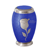 Bouquet Series - Blue Rose Flat Top Cremation Urn - IUFH128