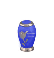 Bouquet Series - Blue Rose Flat Top Cremation Urn - IUFH128