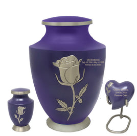 Solace Series - Purple Eternal Rose Cremation Urn - IUFH142