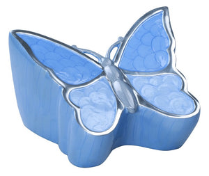 Scratch & Dent Blue Soulful Wings Butterfly Cremation Urn- IUFH144