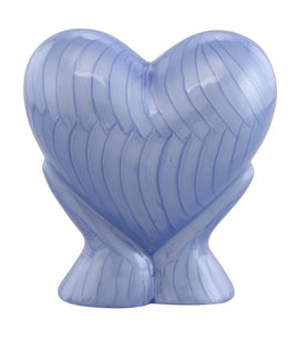 Embracing Heart Cremation Urn - Blue - IUFH148