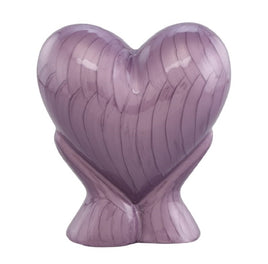 Embracing Heart Cremation Urn - Purple - IUFH149