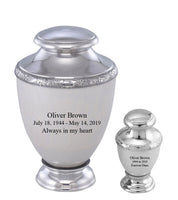 Zejtar Series - White Pearl Cremation Urn - IUFH155AL