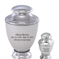 Zejtar Series - White Pearl Cremation Urn - IUFH155AL