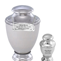 Zejtar Series - White Pearl Cremation Urn - IUFH155AL