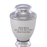 Zejtar Series - White Pearl Cremation Urn - IUFH155AL